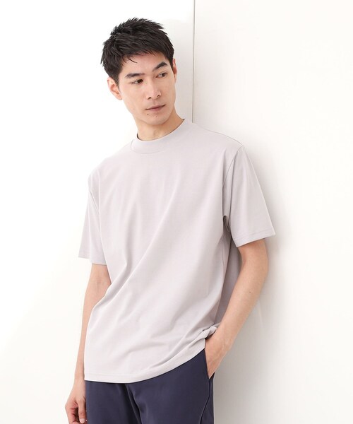 THE SHOP TK tシャツ モックネックプレーティング半袖Tシャツ 「接触冷