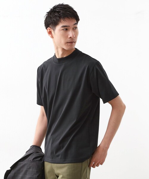 THE SHOP TK tシャツ モックネックプレーティング半袖Tシャツ 「接触冷