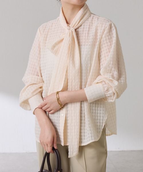 タータンチェックボウタイブラウス【残りわずか】 | TOPS | OBLI