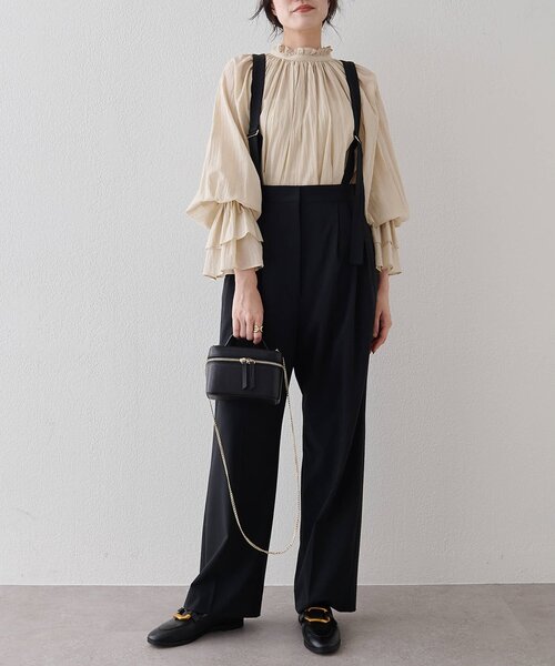 Whim Gazette カスケードフリルブラウス ウィムガゼット Whim Gazette カスケードフリルブラウス （greige