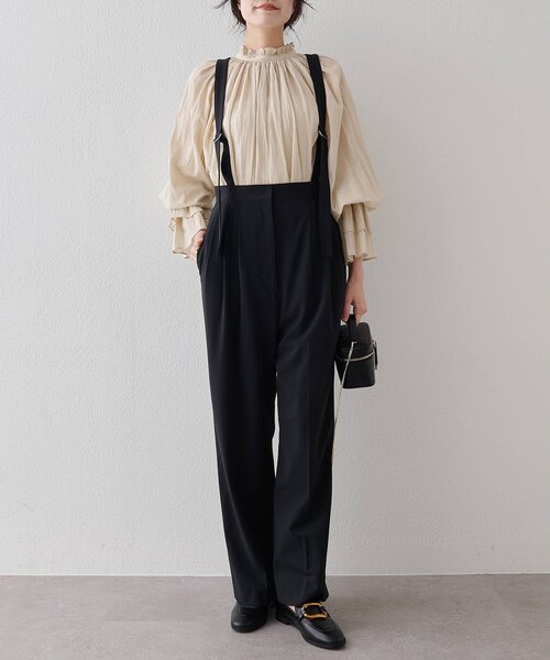 Whim Gazette ブラウス シャツ カフスギャザーブラウス レディース