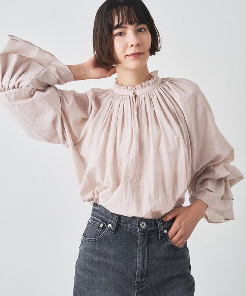 Whim Gazette（ウィム ガゼット） ブラウス シャツ カフスギャザー