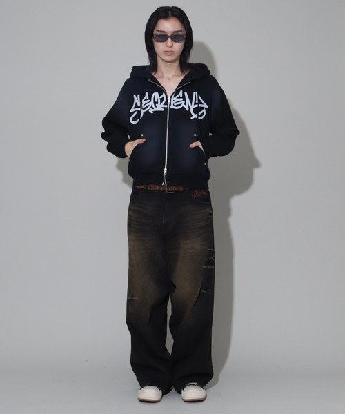 SEQUENZE パーカー 「SEQUENZ/シークエンズ」logo Zip-up short hoodie