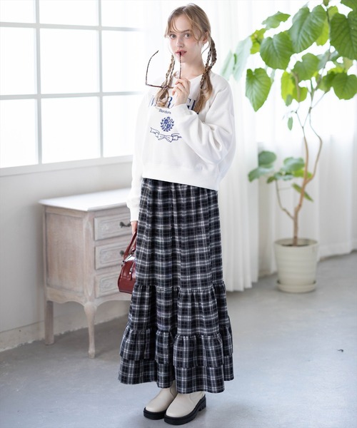 clear トレーナー スウェット 襟付き刺繍ロゴスウェット「大人