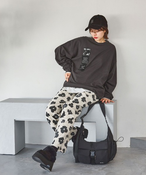 niko and…（ニコアンド） パンツ プリントコーデュロイパンツ