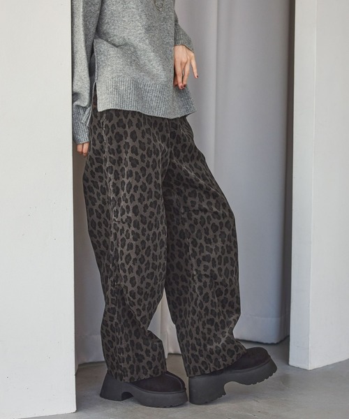 niko and…（ニコアンド） パンツ プリントコーデュロイパンツ