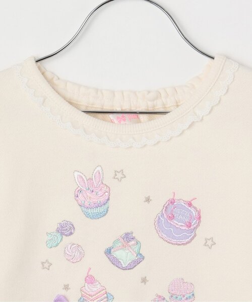 メゾピアノジュニア プチフール刺しゅうトレーナー  150 mezzo piano トレーナー 「人気商品再入荷」「直営店で取り扱い無し