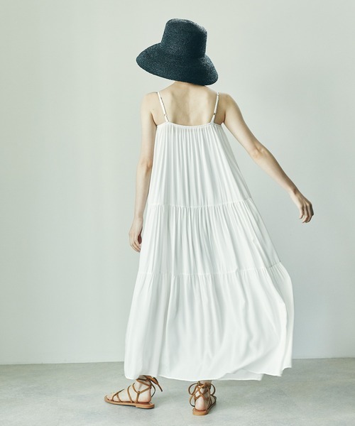 「ECRIRE」 キャミソールワンピース フリー ブラック レディース_画像5