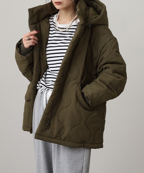 美品　ミュベール　ダウンコートXL カーキ　キルティング　ビジュウ　羽 美品 ミュベール ダウンコートXL カーキ キルティング ビジュウ 羽 美