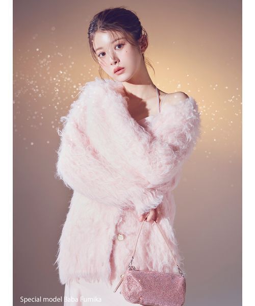 お値下げしました！ SNIDEL シャギーカーディガン　ライトピンク　スナイデル SNIDEL（スナイデル） カーディガン シャギーカーディガン レディース