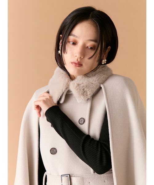 LILY BROWN（リリーブラウン） コート アウター ファー付き3wayケープ