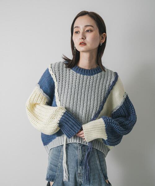 SENSE OF PLACE by URBAN RESEARCH ニット セーター パッチワーク