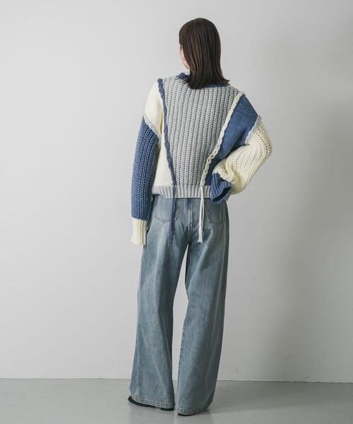 SENSE OF PLACE by URBAN RESEARCH ニット セーター パッチワーク