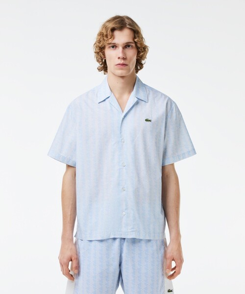 「LACOSTE」 半袖シャツ 39 ベージュ メンズの画像