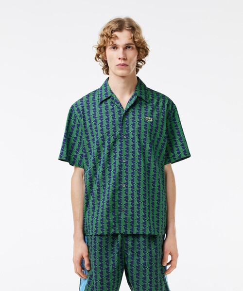 「LACOSTE」 半袖シャツ 39 ベージュ メンズの画像