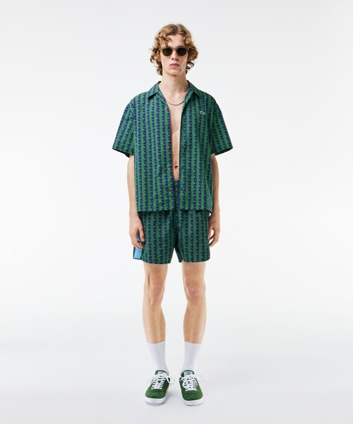 「LACOSTE」 半袖シャツ 39 ベージュ メンズの画像