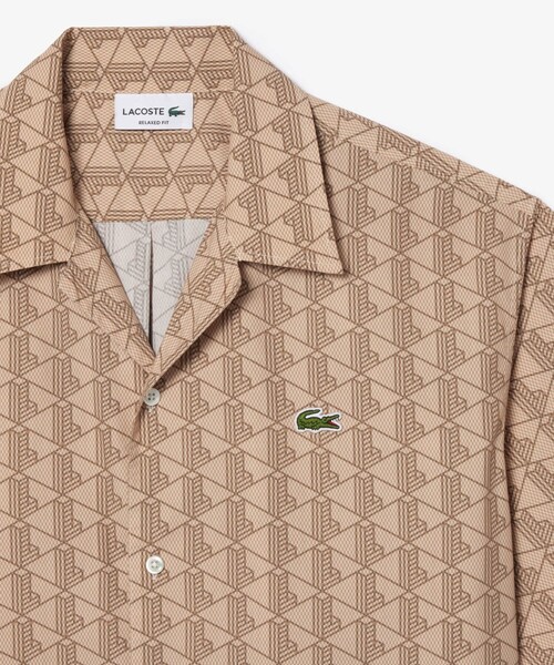「LACOSTE」 半袖シャツ 39 ベージュ メンズの画像