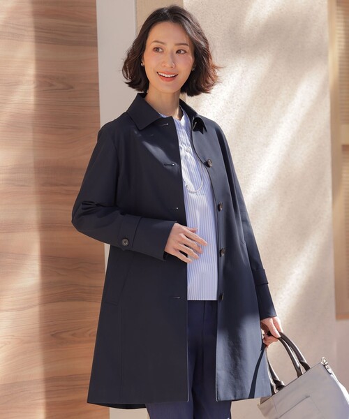 レディース 【J.PRESS】カシミヤ混 フーデッド ステンカラー 2way 