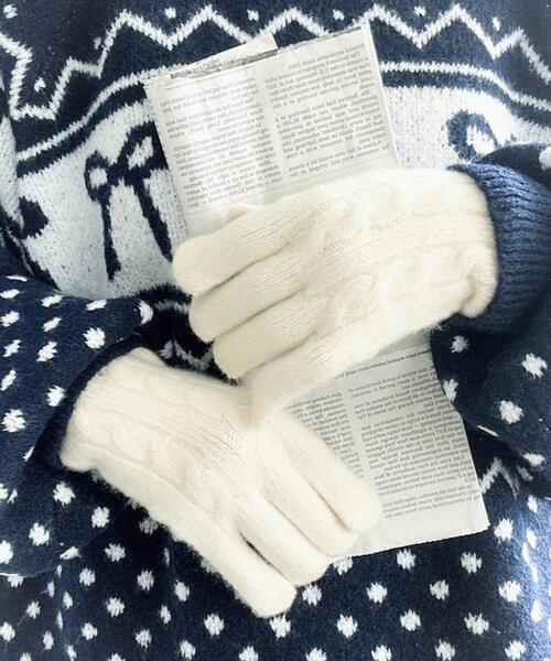 WEGO（ウィゴー） 手袋 WEGO/ケーブル編みニットグローブ レディース