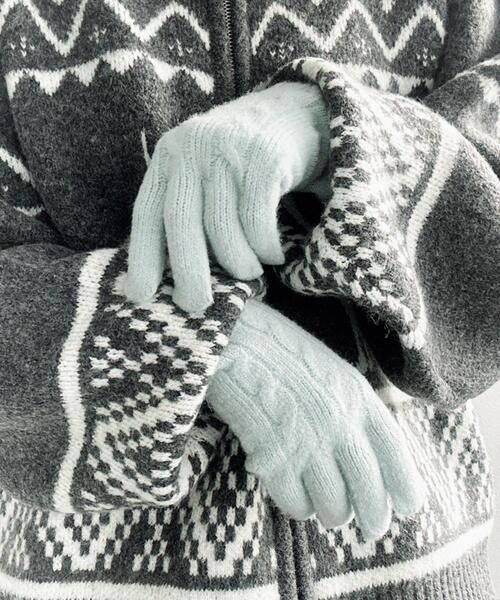 JOHN LAWRENCE SULLIVAN 手袋 CHENILLE YARN KNIT GLOVES レディース