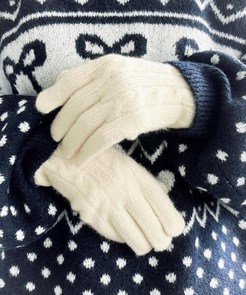 WEGO（ウィゴー） 手袋 WEGO/ケーブル編みニットグローブ レディース