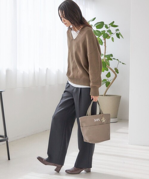 SHIPS（シップス） トートバッグ チャーム付き ポケット トート バッグ