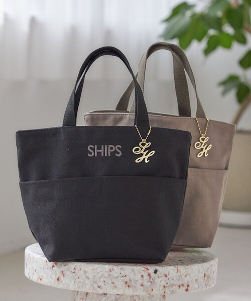 ships バッグ　トート　金具　未使用 SHIPS（シップス） トートバッグ チャーム付き ポケット トート バッグ