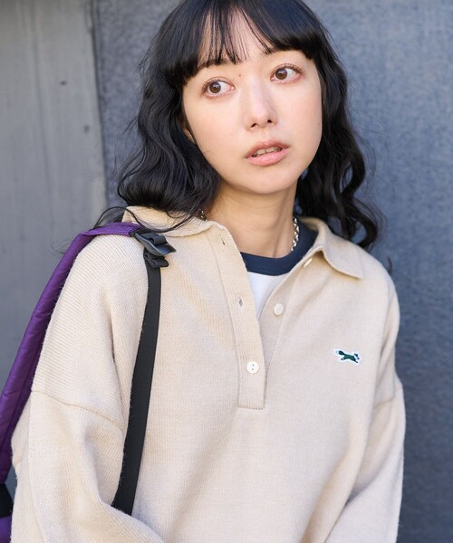 「TOWNCRAFT」 長袖ニット フリ- ブラック レディース_画像4