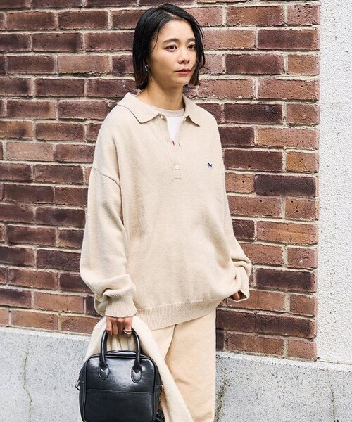 「TOWNCRAFT」 長袖ニット フリ- ブラック レディース_画像7