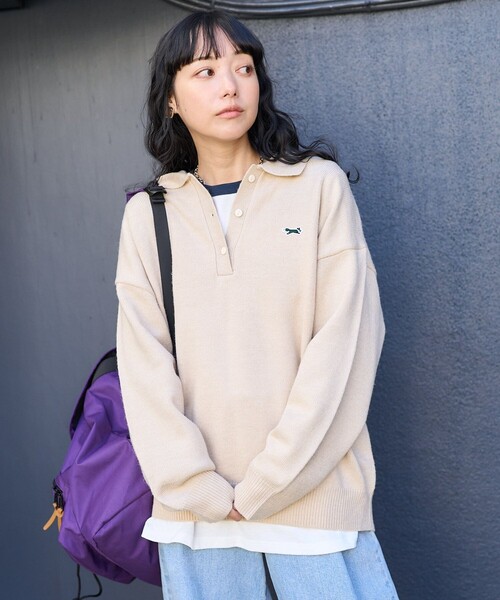 「TOWNCRAFT」 長袖ニット フリ- ブラック レディース_画像9