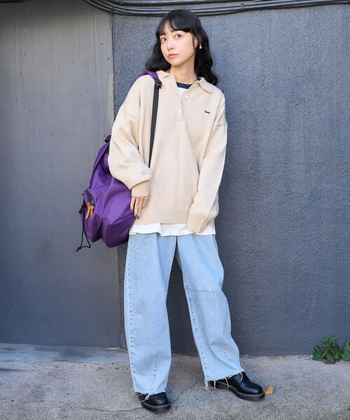 「TOWNCRAFT」 長袖ニット フリ- ブラック レディース_画像10