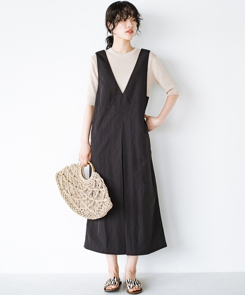 「haco!」 サロペットスカート MEDIUM ライトカーキ レディース_画像2