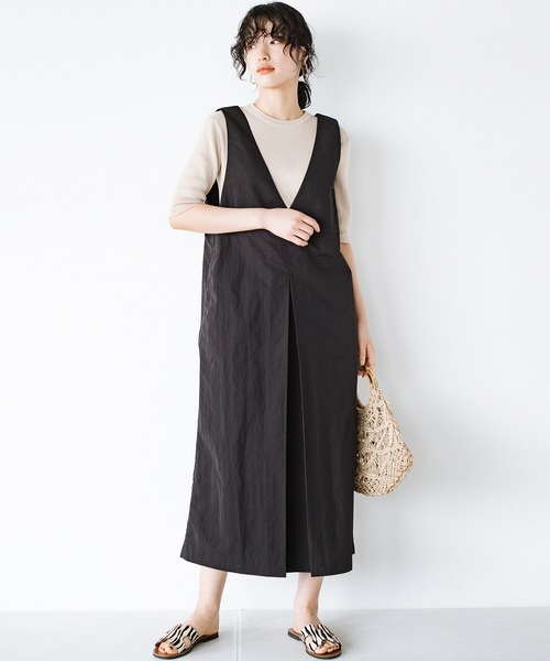 「haco!」 サロペットスカート MEDIUM ライトカーキ レディース_画像6