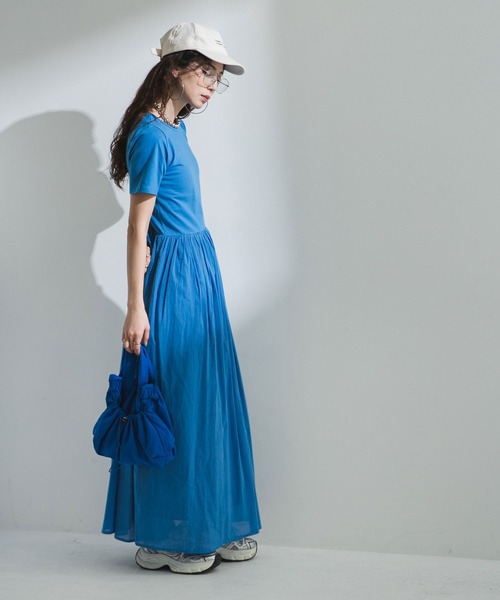 「bohmal」 半袖ワンピース FREE レッド レディース_画像9