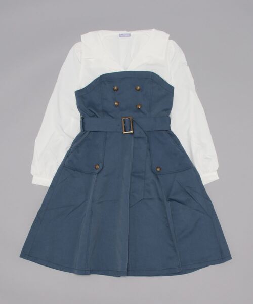 「axes femme POETIQUE」 ドッキングワンピース MEDIUM ブラック レディース_画像3