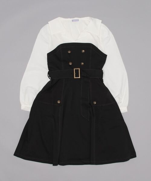 「axes femme POETIQUE」 ドッキングワンピース MEDIUM ブラック レディース_画像5