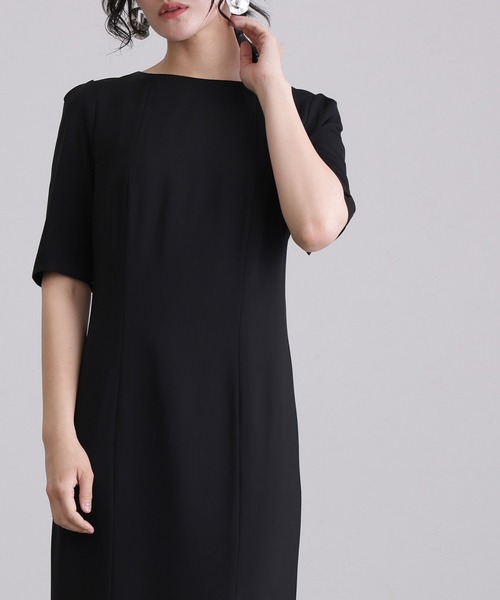 「atlo」 「PourVous」半袖ワンピース X-LARGE ブラック レディースの画像