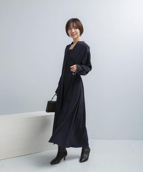 ワンピース トリアセテート混Vネックワンピース : ZOZOTOWN Yahoo!店