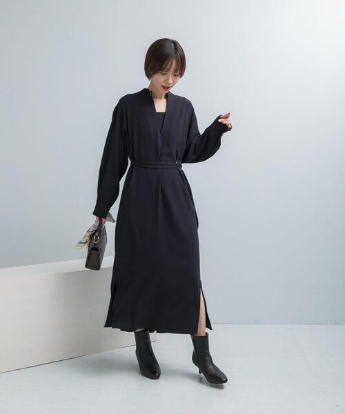 ワンピース トリアセテート混Vネックワンピース : ZOZOTOWN Yahoo!店