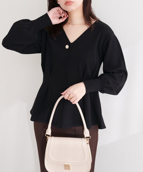 natural couture ラメペプラムニット　新品タグ付き ラメペプラムニット | natural couture(ナチュラルクチュール