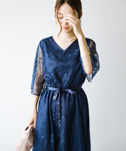 「haco!」 半袖ワンピース MEDIUM グレイッシュベージュ レディース_画像3