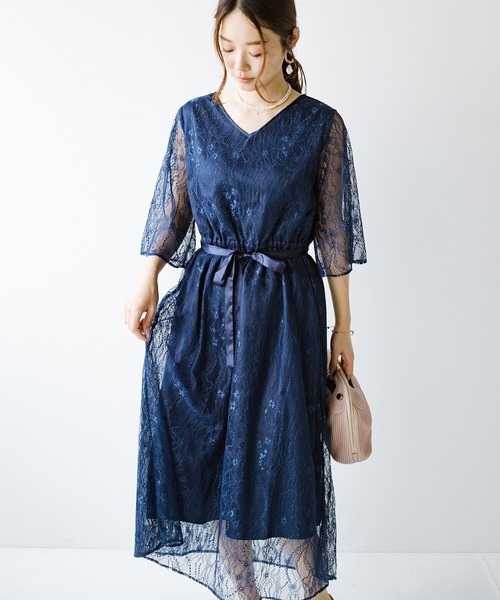 「haco!」 半袖ワンピース MEDIUM グレイッシュベージュ レディース_画像6