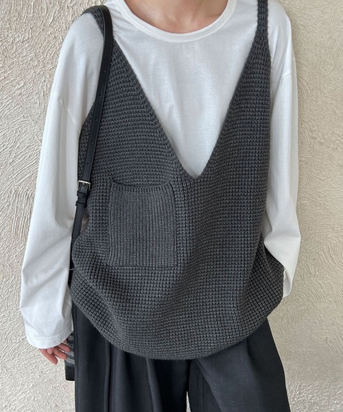 「CADBURY」 キャミソールニット FREE ブラック レディース_画像2