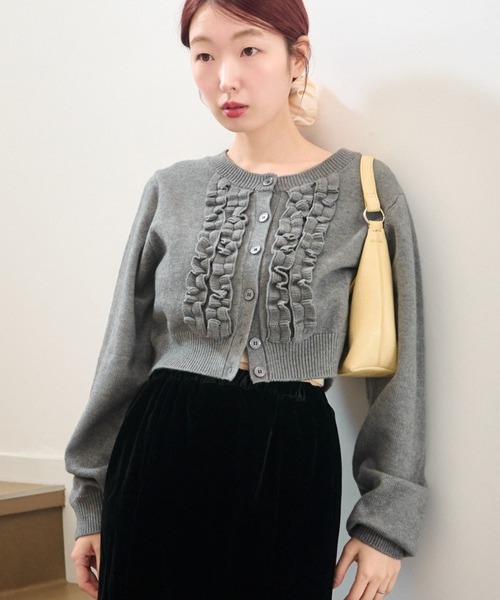 Kastane（カスタネ） カーディガン フリルチビニットカーディガン