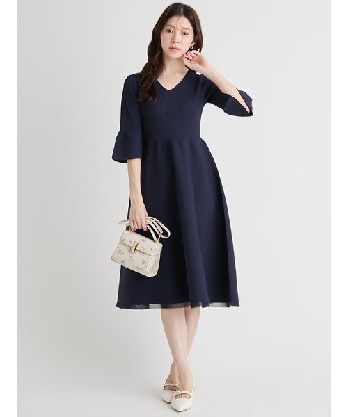CELFORD 【洗える】ベルスリーブホールガーメントワンピース 36 CELFORD（セルフォード） ワンピース 「洗える」ベルスリーブホール