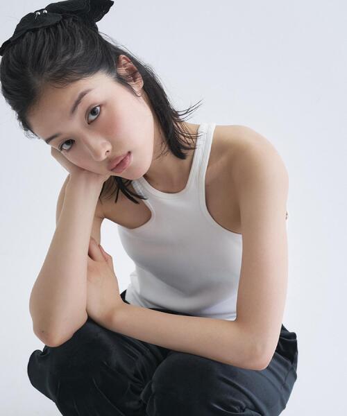 CODE A タンクトップ ノースリーブ 「Re」「Cup-in」design cut tank