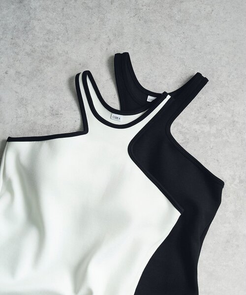 CODE A タンクトップ ノースリーブ 「Re」「Cup-in」design cut tank