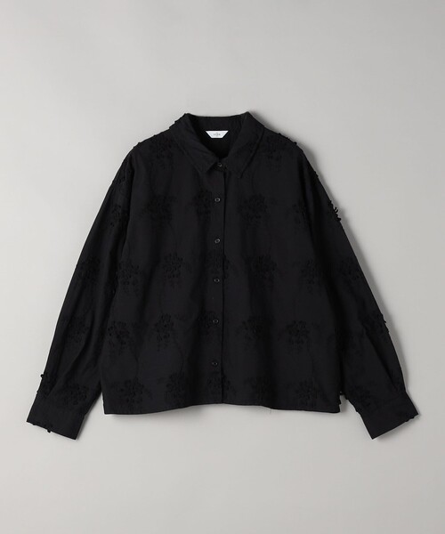 coen（コーエン） ブラウス シャツ 「再入荷/新色登場」3Dフラワー刺繍
