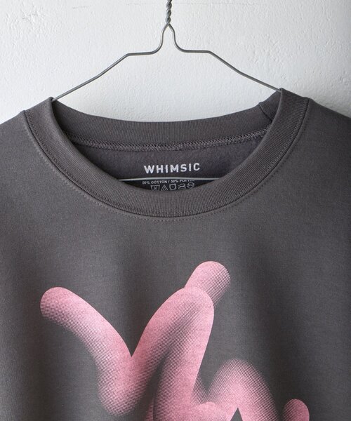 【ink×FOTL×WHIMSIC】プリントスウェットプルオーバー　ユニセックス ink×FOTL×WHIMSIC プリントスウェットプルオーバー ブラック tシャツ 「WHIMSIC」フローイング ロゴ