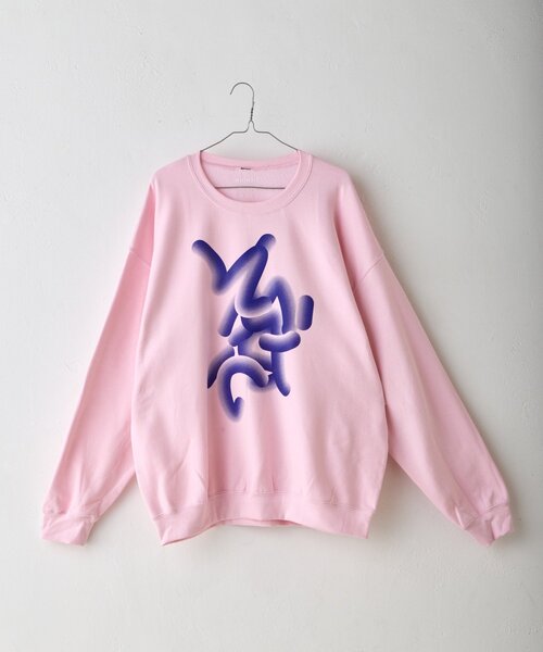 【ink×FOTL×WHIMSIC】プリントスウェットプルオーバー　ユニセックス ink×FOTL×WHIMSIC プリントスウェットプルオーバー ブラック tシャツ 「WHIMSIC」フローイング ロゴ
